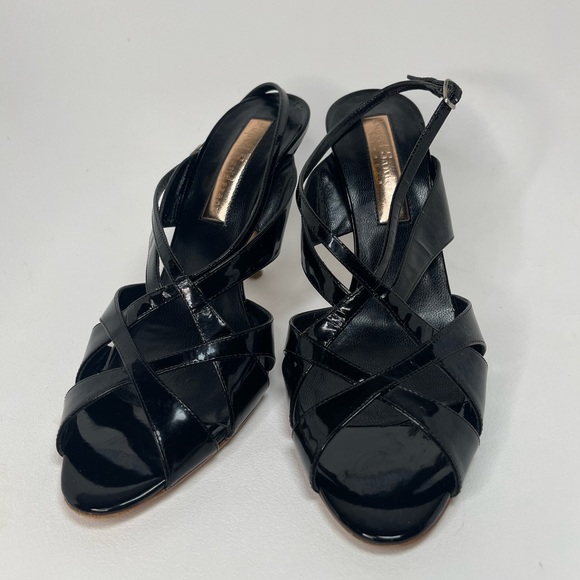 Rupert Sanderson Peep Toe High Heel Black Sandal - Picture 11 of 13